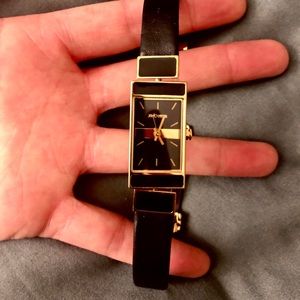 Nixon ladies thin watch - black & gold